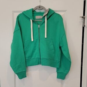 Everlane Track Organic Cotton Hoodie Full Zip Mint Green Size Small NWT
